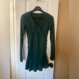 SHEIN hunter green Long Sleeve Dress